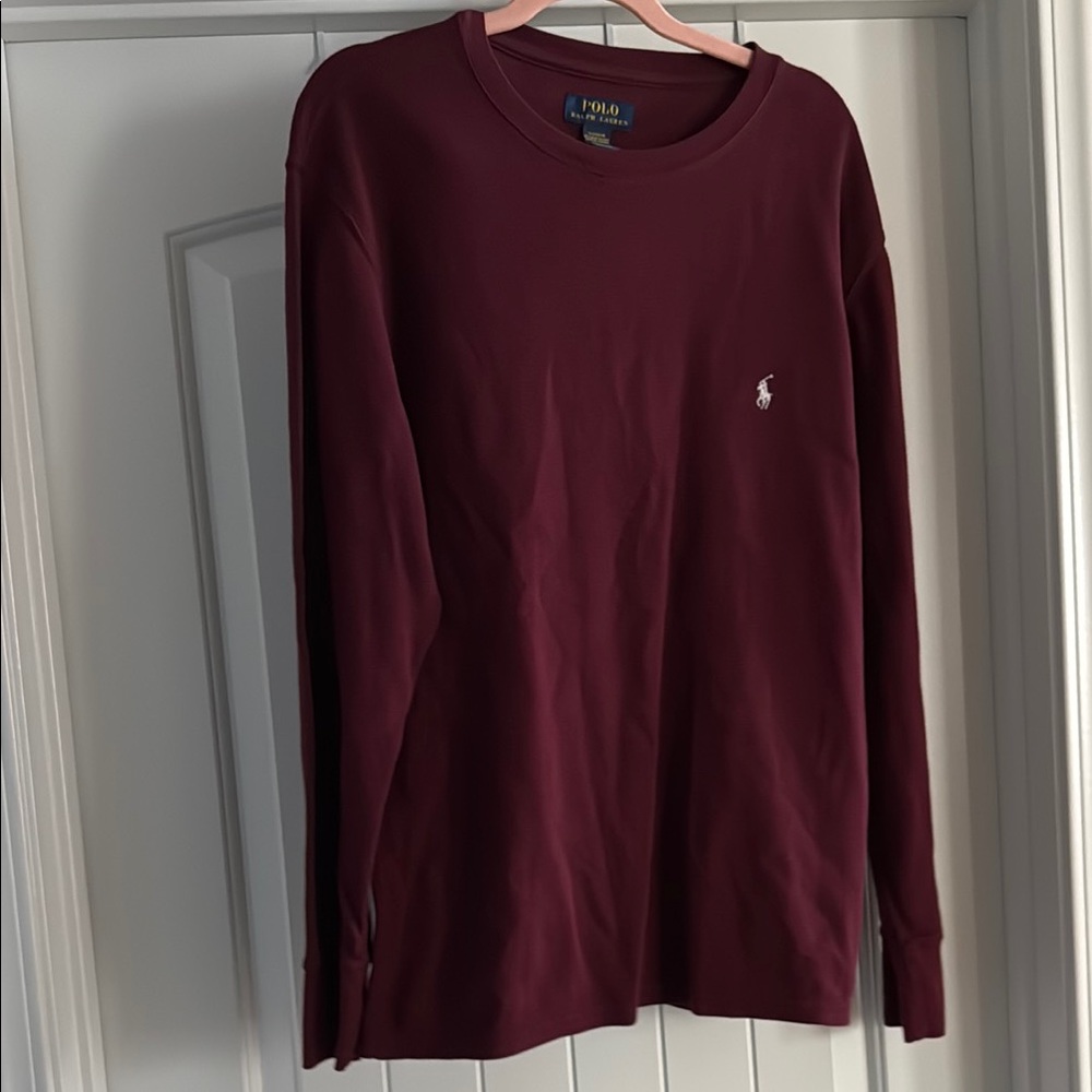 Polo Ralph Lauren Cotton Crewneck Waffle Long Sleeve